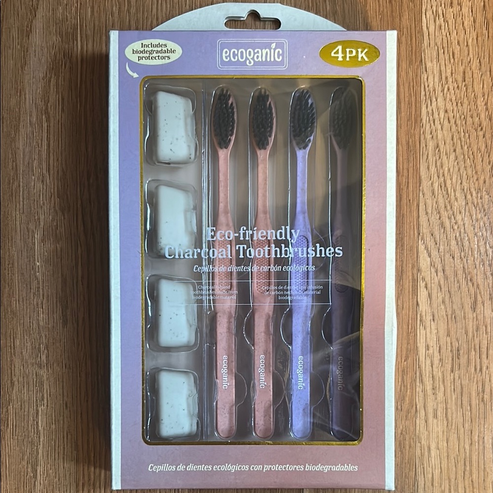 Eco-friendly Charcoal Toothbrushes - 4 Pack